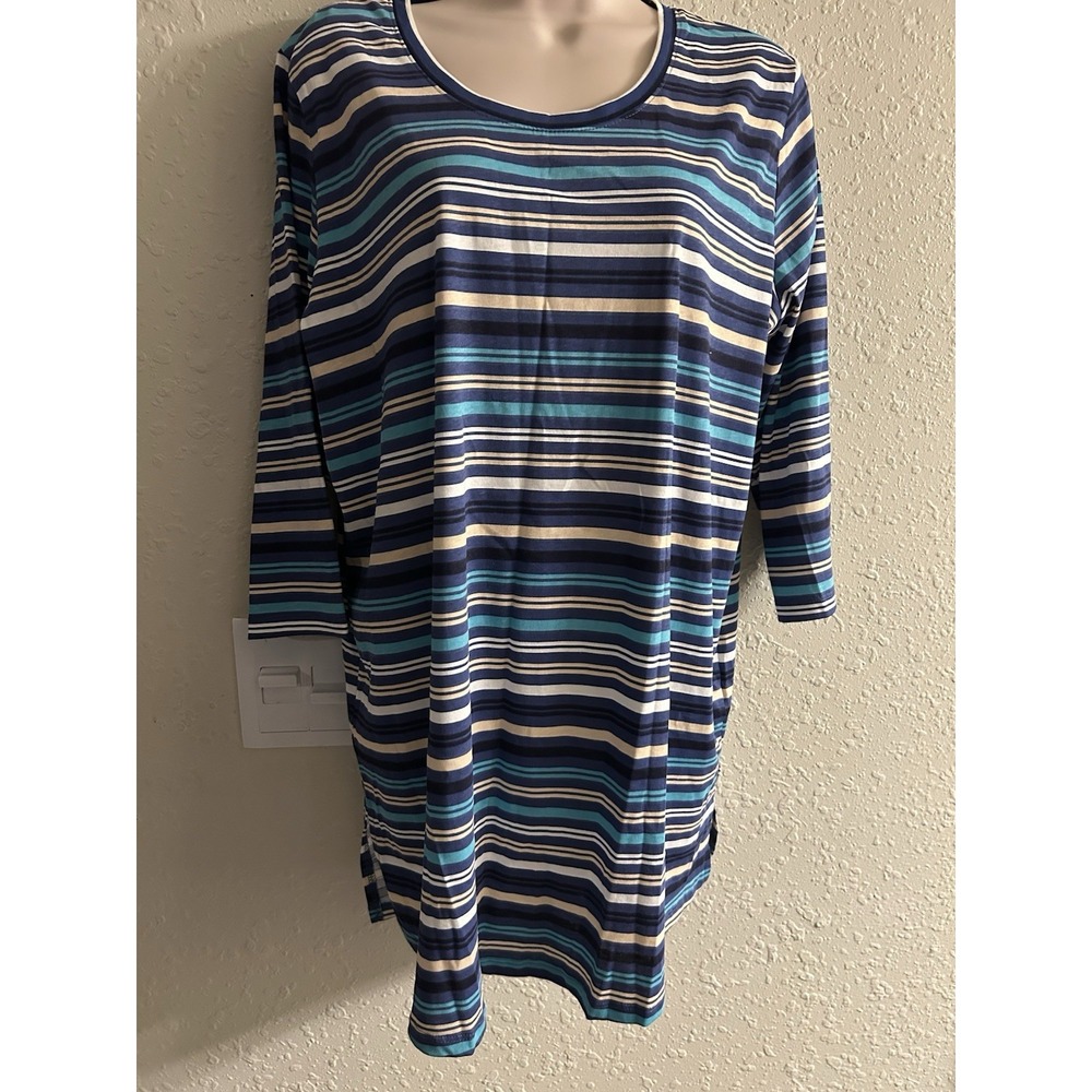 New Sz 16 (1X) Woman Within Striped Long Sleeve Top #42*8